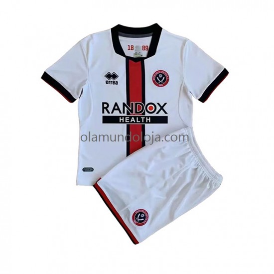 Camisola Sheffield United Criança Equipamento Segundo 2022-2023 Manga Curta